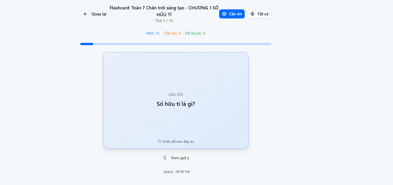 Học flashcard thông minh